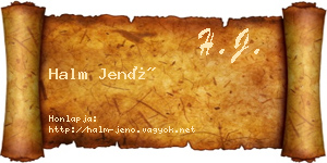 Halm Jenő névjegykártya