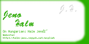 jeno halm business card